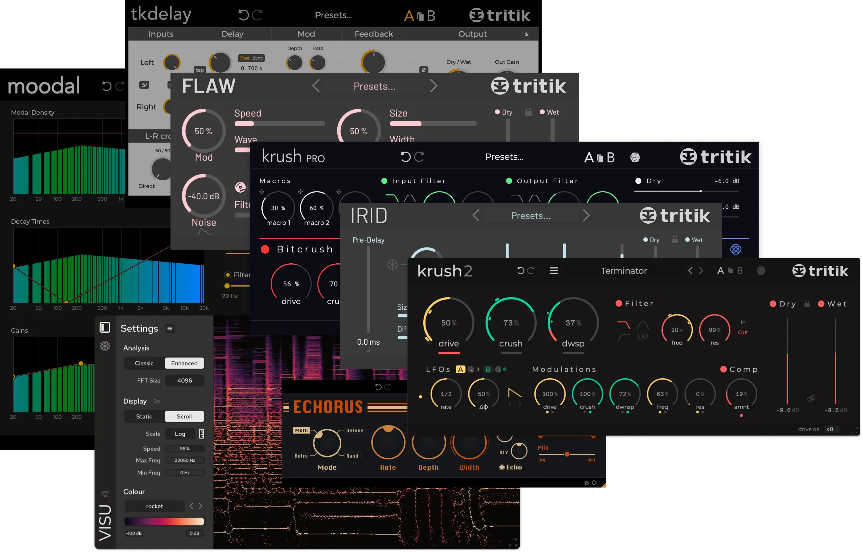 CompleteBundle Interfaces of the eight plugins included in the Tritik Complete Bundle.
