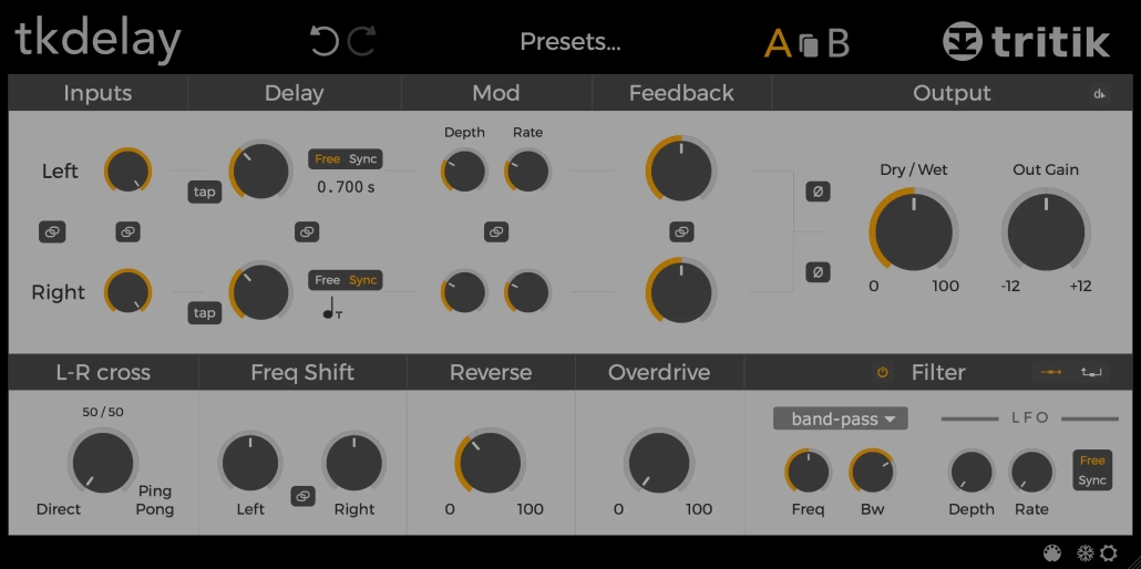 tkDelay - delay audio plugin.