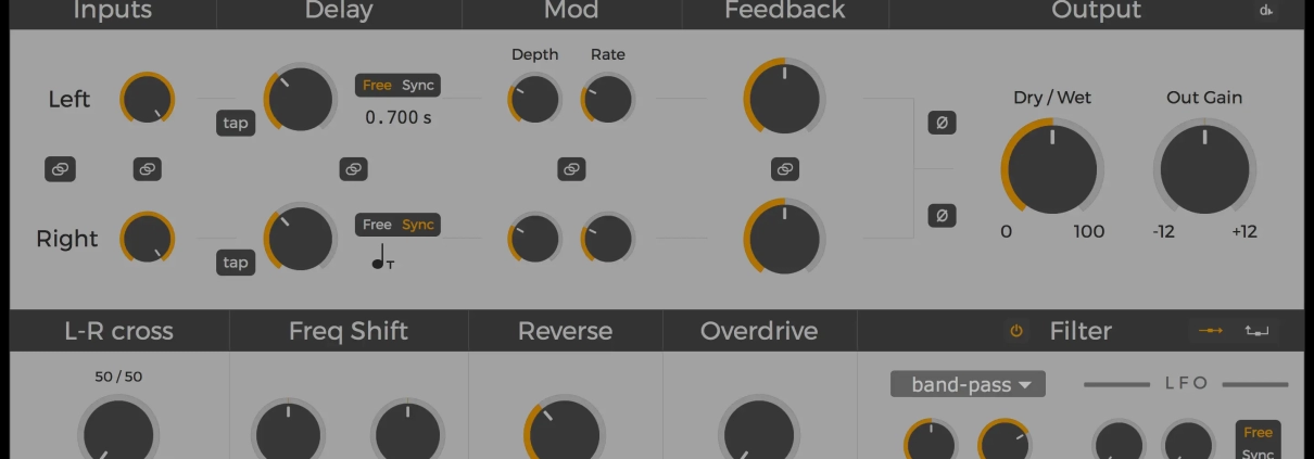 tkDelay - delay audio plugin.