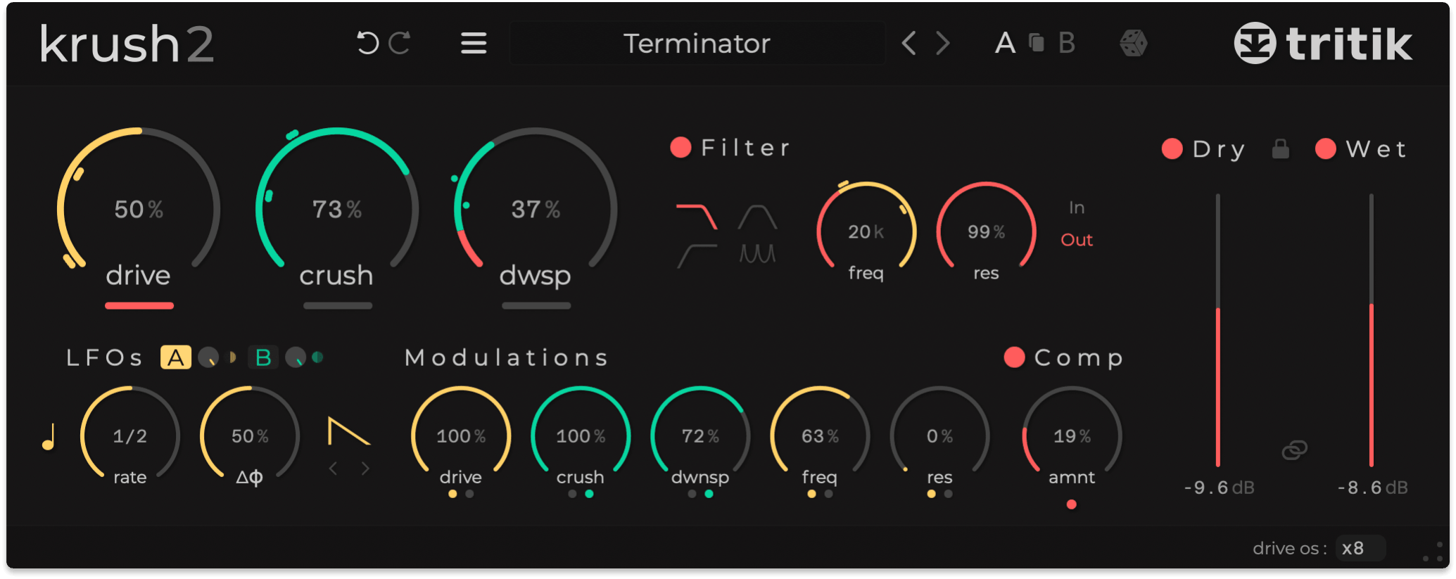 Krush - Bitcrusher & Downsampler Plugin by Tritik